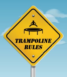Trampoline rules sign